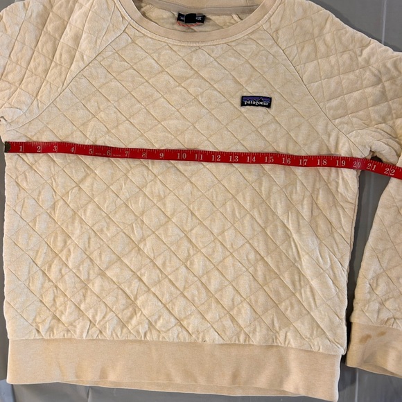 Patagonia Women’s M Organic Cotton Quilted Crew Neck Sweatshirt - Yellow/orange - Picture 5 of 6